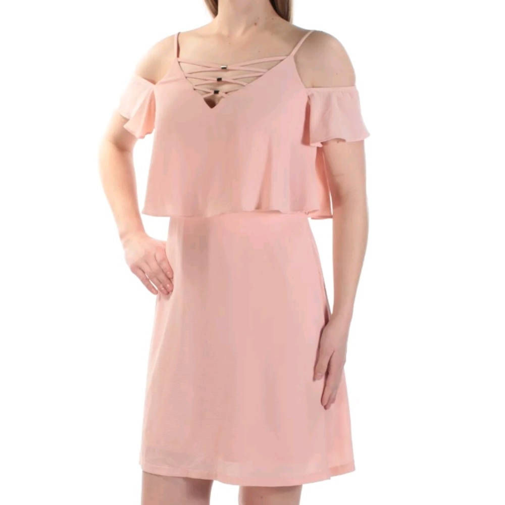 Jessica Simpson Pink Cold Shoulder Dress